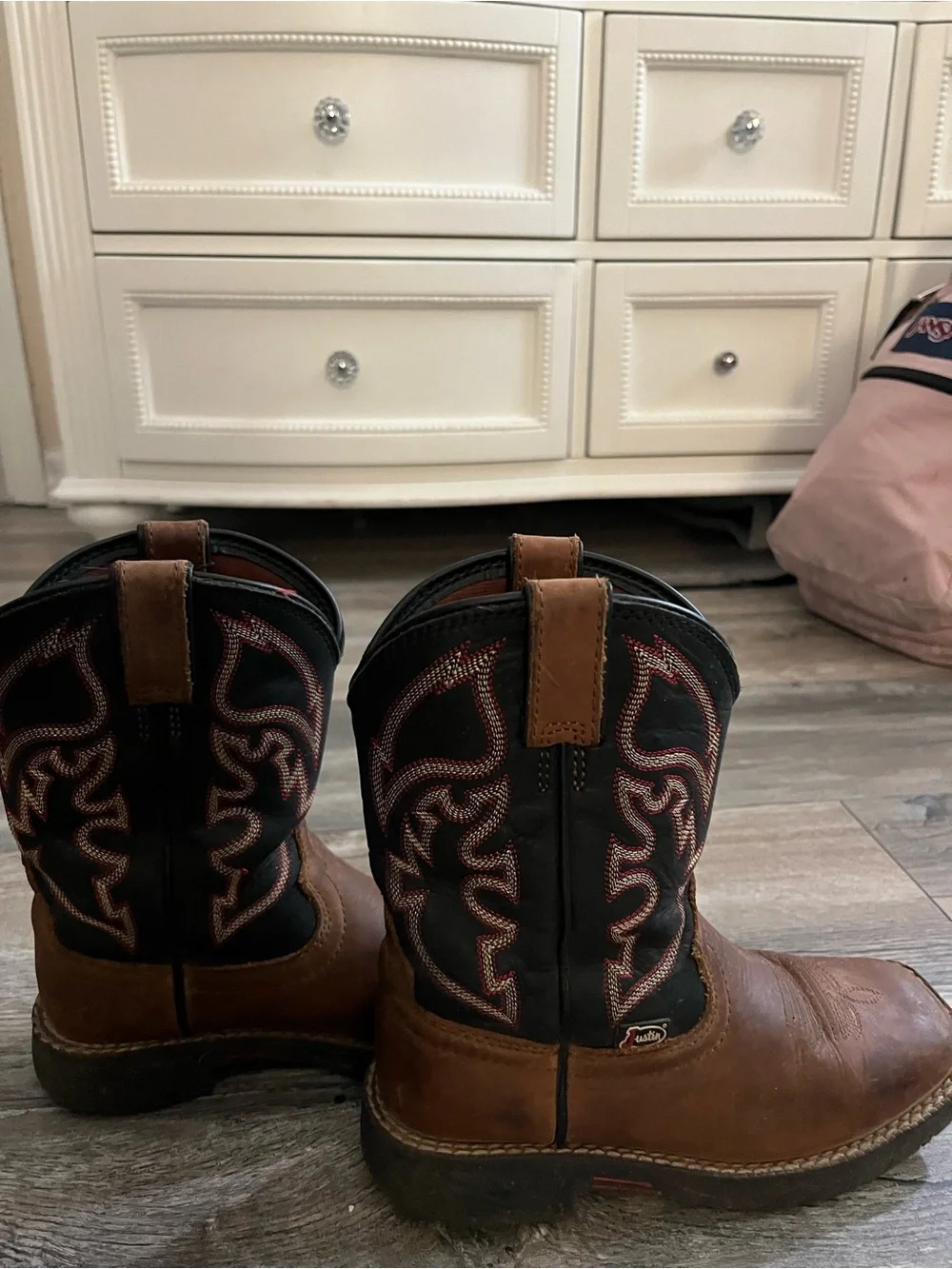 Justin Boots Kids Brown and Black Western Cowgirl Cowboy Boots